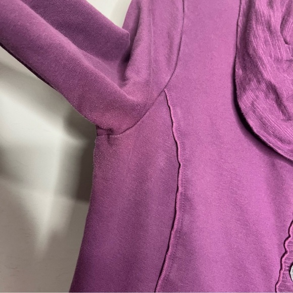 Neon Buddha Purple Ruffle Neck Button Up Jacket, size XS - Picture 11 of 12